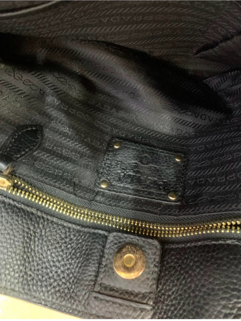 Prada Olive Green Tote with Brown Leather Straps - Picture 11 of 13